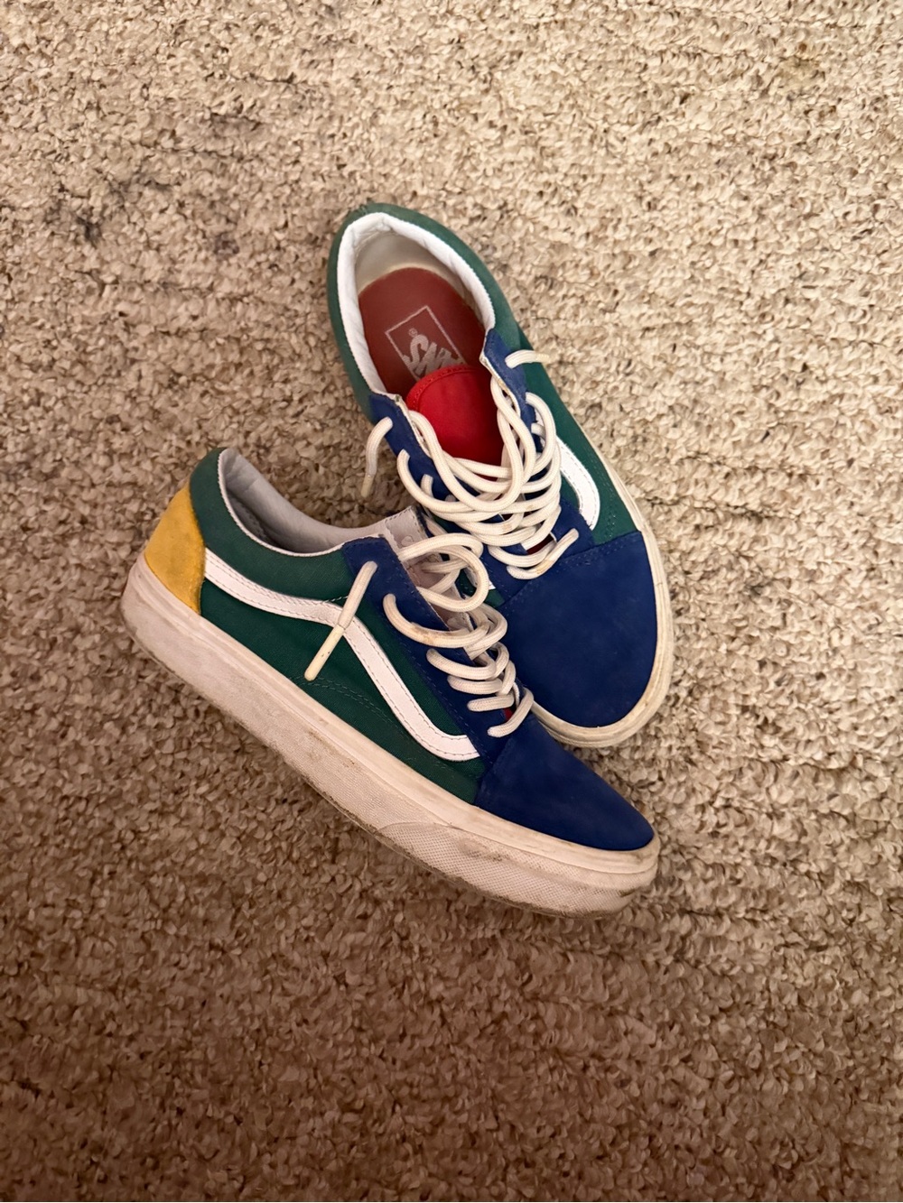 Vans Low-Top Sneakers in Blue, Green & Yellow
